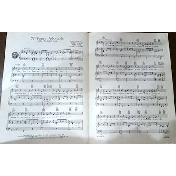 "A" You're Adorable, The Alphabet Song, Original Sheet Music (1948) - Picture 4 of 4